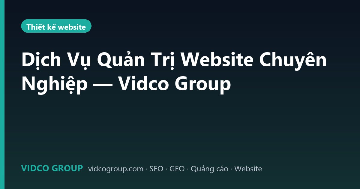Dịch vụ quản trị website