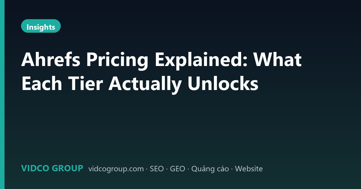 Ahrefs Pricing Explained: What Each Tier Actually Unlocks