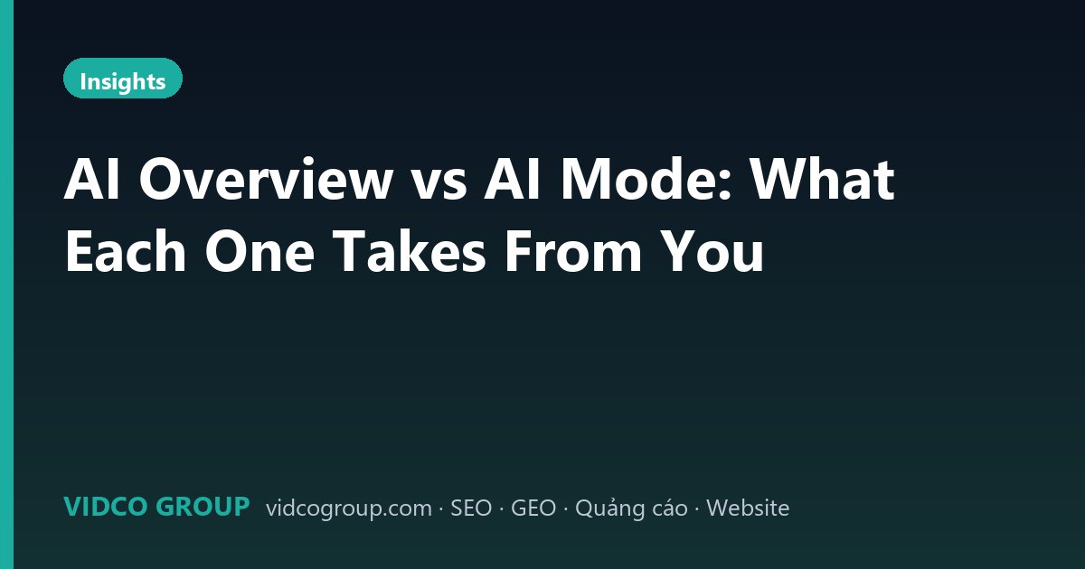 AI Overview vs AI Mode: What Each One Takes From You