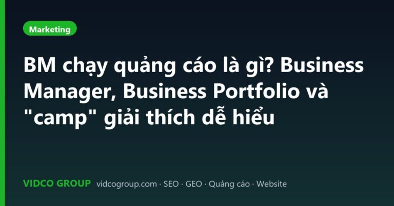 BM chạy quảng cáo là gì? Business Manager, Business Portfolio và “camp” giải thích dễ hiểu