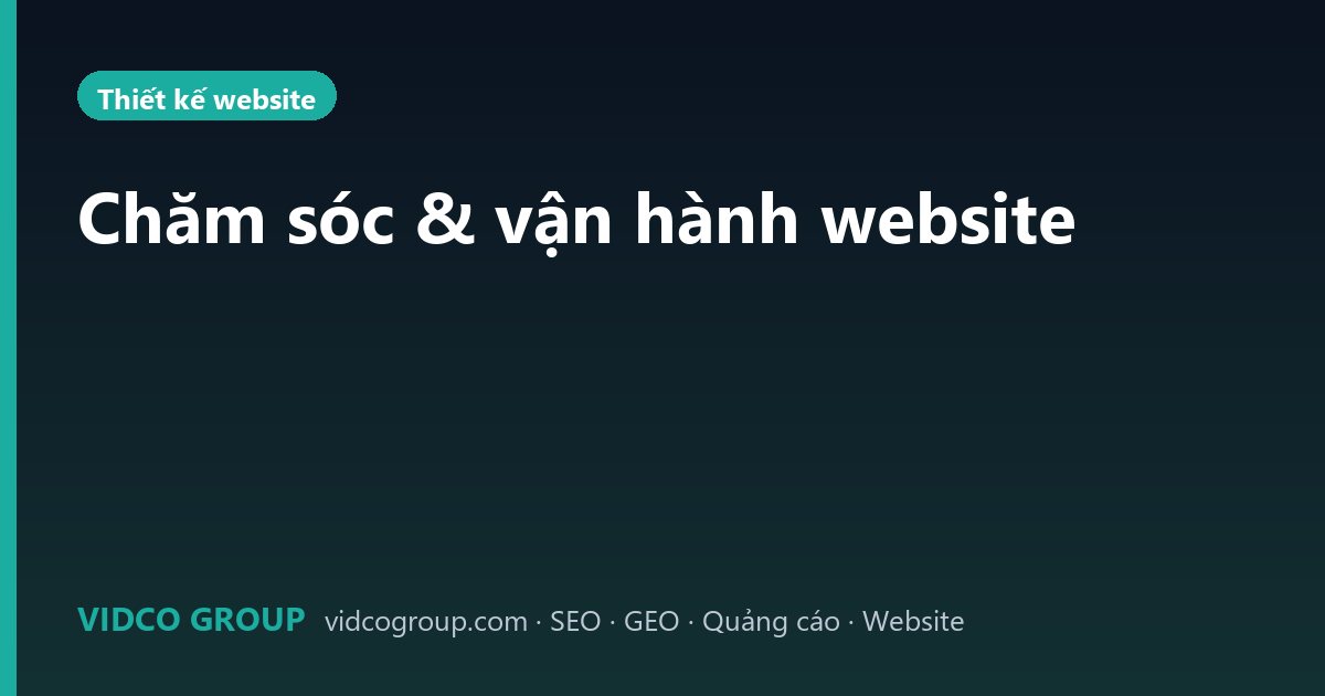 Dịch vụ chăm sóc website