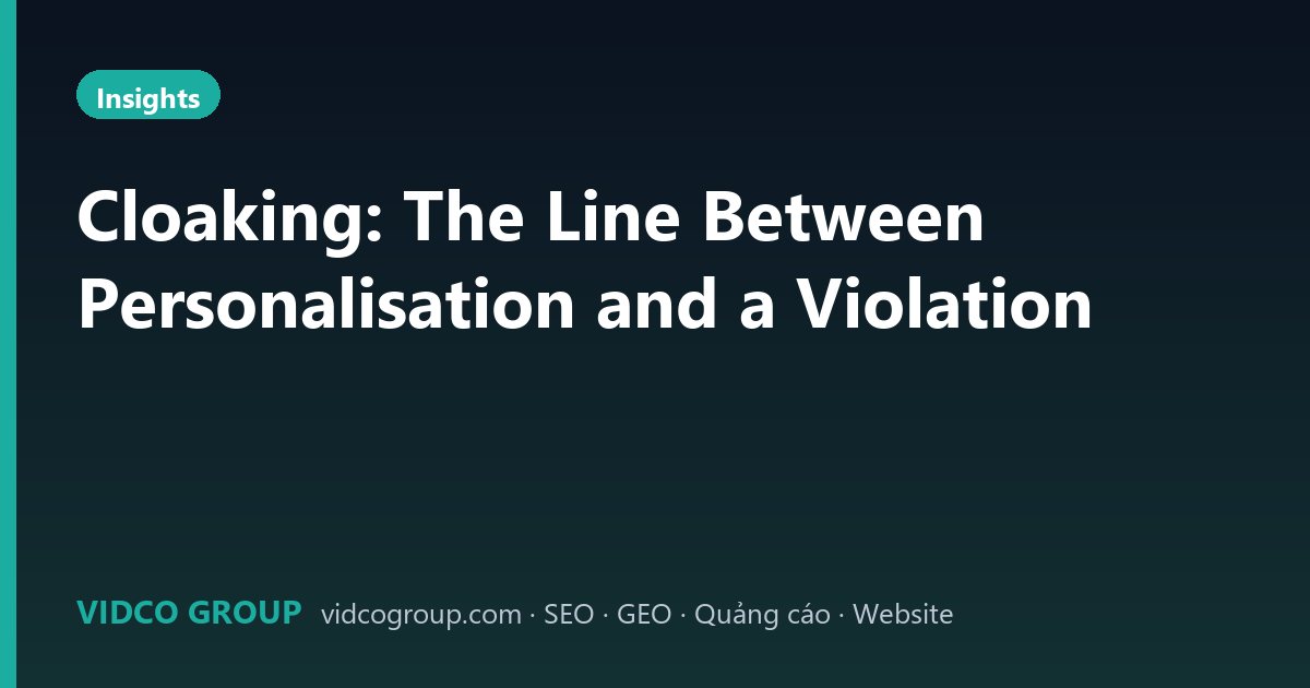 Cloaking: The Line Between Personalisation and a Violation