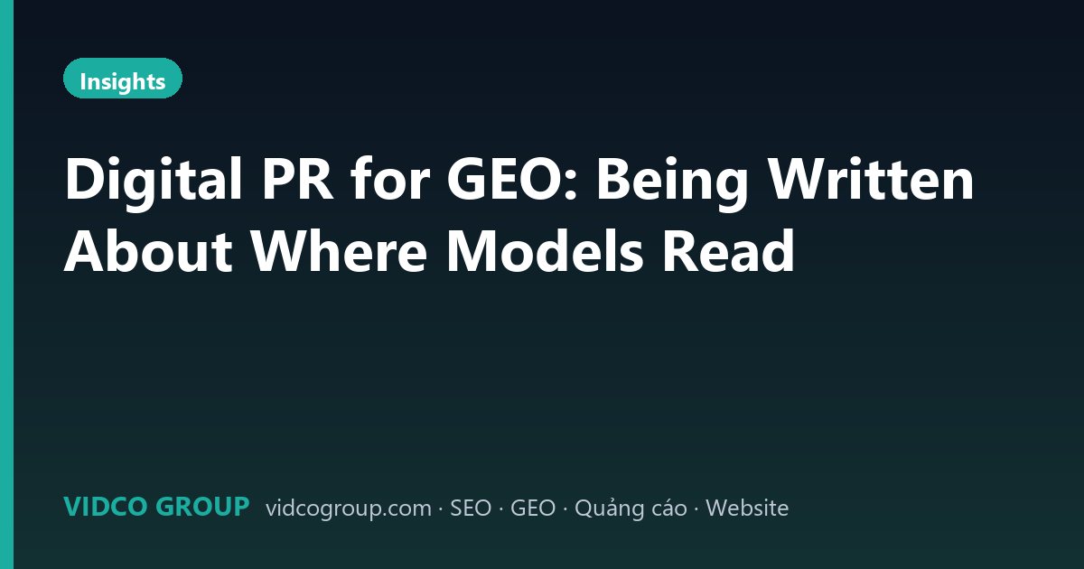 Digital PR for GEO: Being Written About Where Models Read