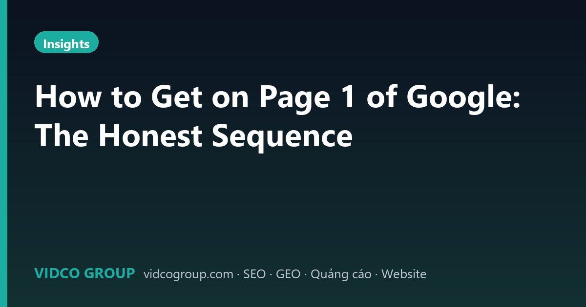 How to Get on Page 1 of Google: The Honest Sequence