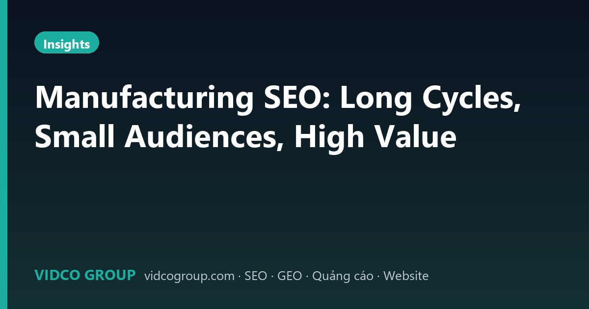 Manufacturing SEO: Long Cycles, Small Audiences, High Value