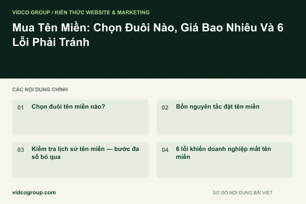 Mua Tên Miền: Chọn Đuôi Nào, Giá Bao Nhiêu Và 6 Lỗi Phải Tránh