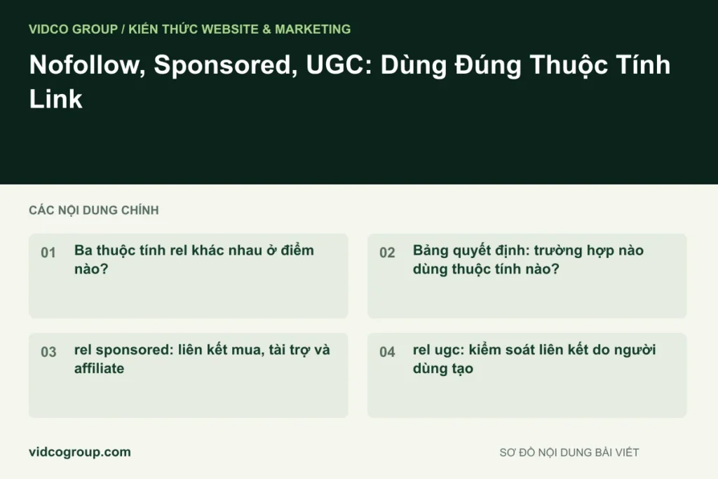 Nofollow, Sponsored, UGC: Dùng Đúng Thuộc Tính Link