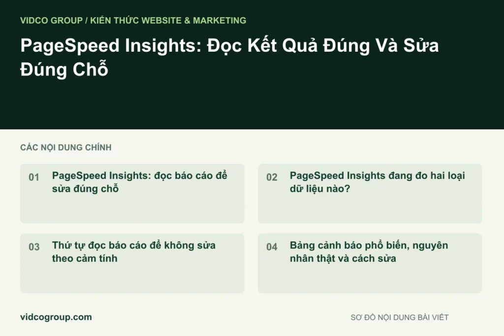 PageSpeed Insights: Đọc Kết Quả Đúng Và Sửa Đúng Chỗ