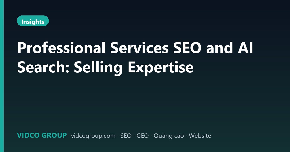 Professional Services SEO and AI Search: Selling Expertise
