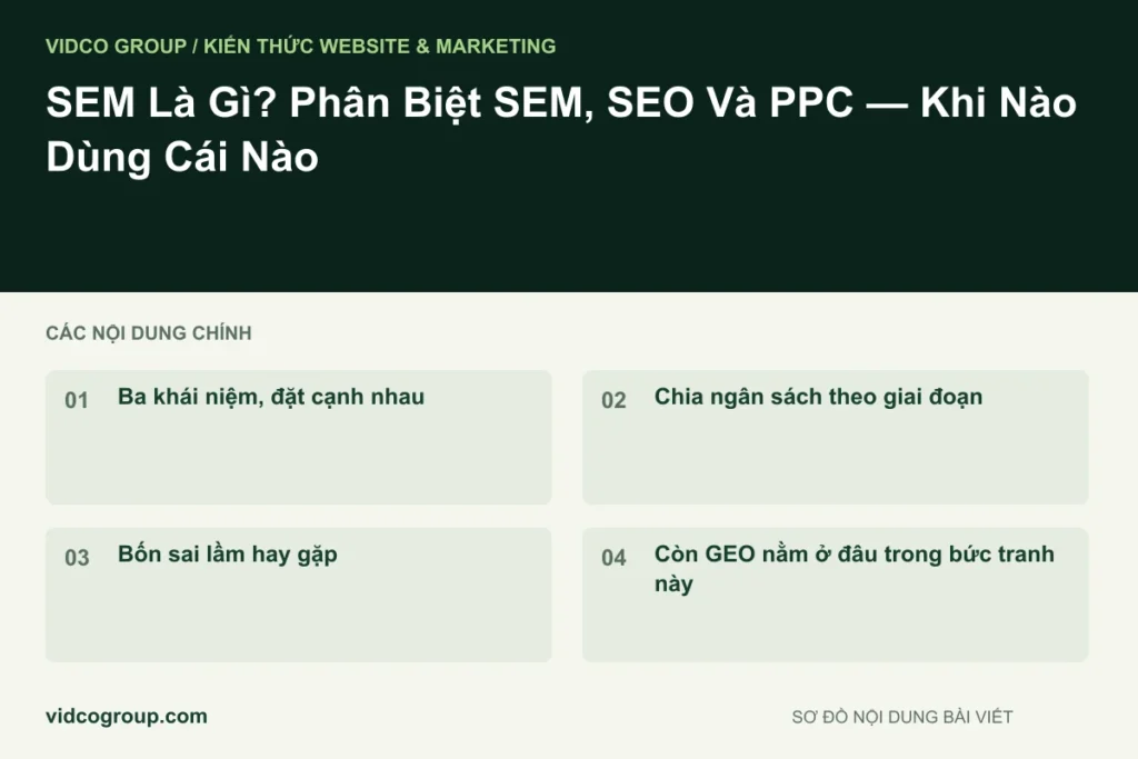 SEM Là Gì? Phân Biệt SEM, SEO Và PPC — Khi Nào Dùng Cái Nào
