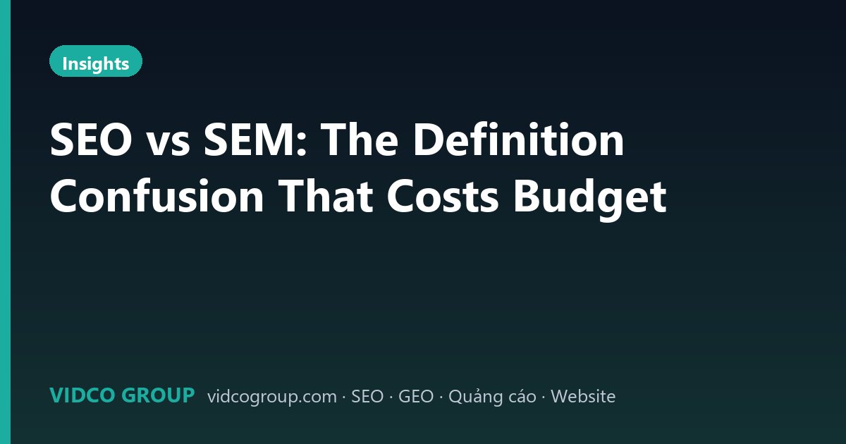 SEO vs SEM: The Definition Confusion That Costs Budget