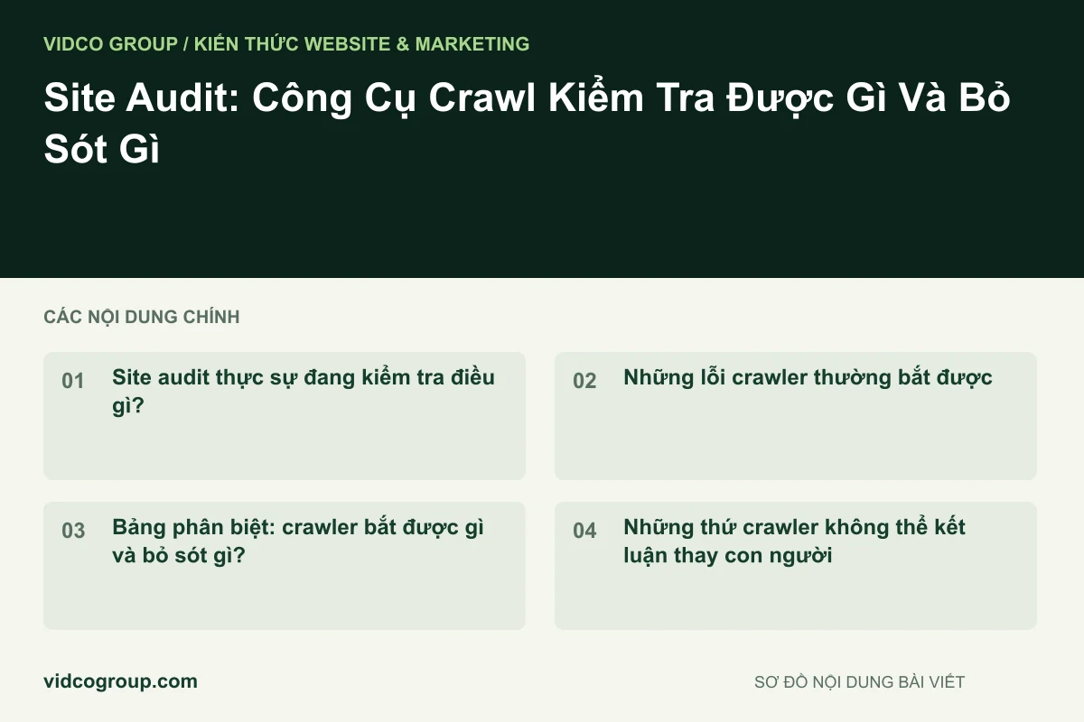 Site Audit: Công Cụ Crawl Kiểm Tra Được Gì Và Bỏ Sót Gì