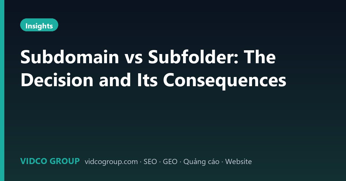 Subdomain vs Subfolder: The Decision and Its Consequences