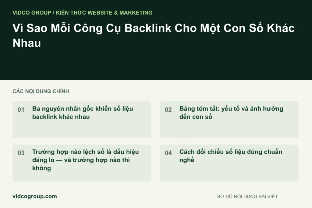 Vì Sao Mỗi Công Cụ Backlink Cho Một Con Số Khác Nhau