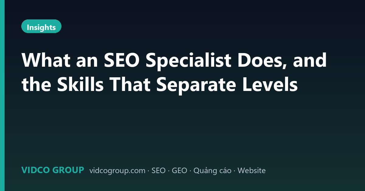 What an SEO Specialist Does, and the Skills That Separate Levels