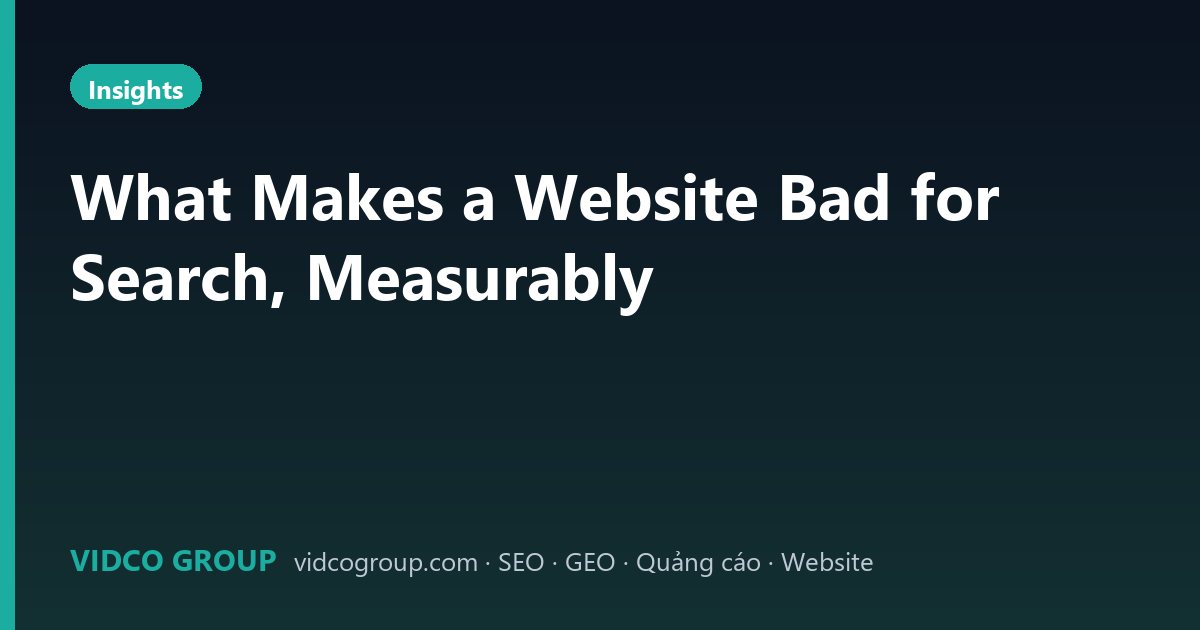 What Makes a Website Bad for Search, Measurably