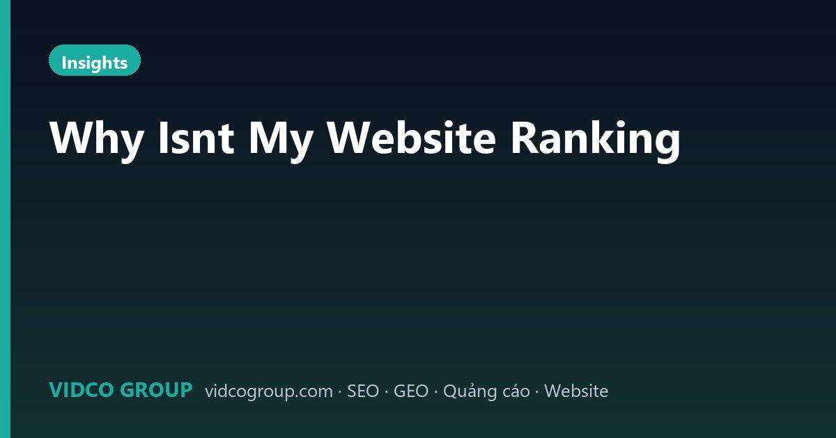 Why Isnt My Website Ranking