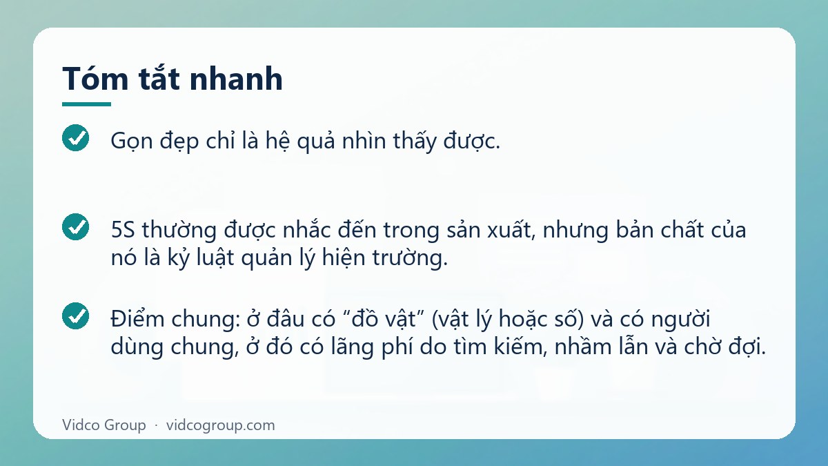 Tóm tắt nhanh: 5S là gì