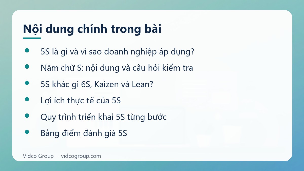 Nội dung chính: 5S là gì