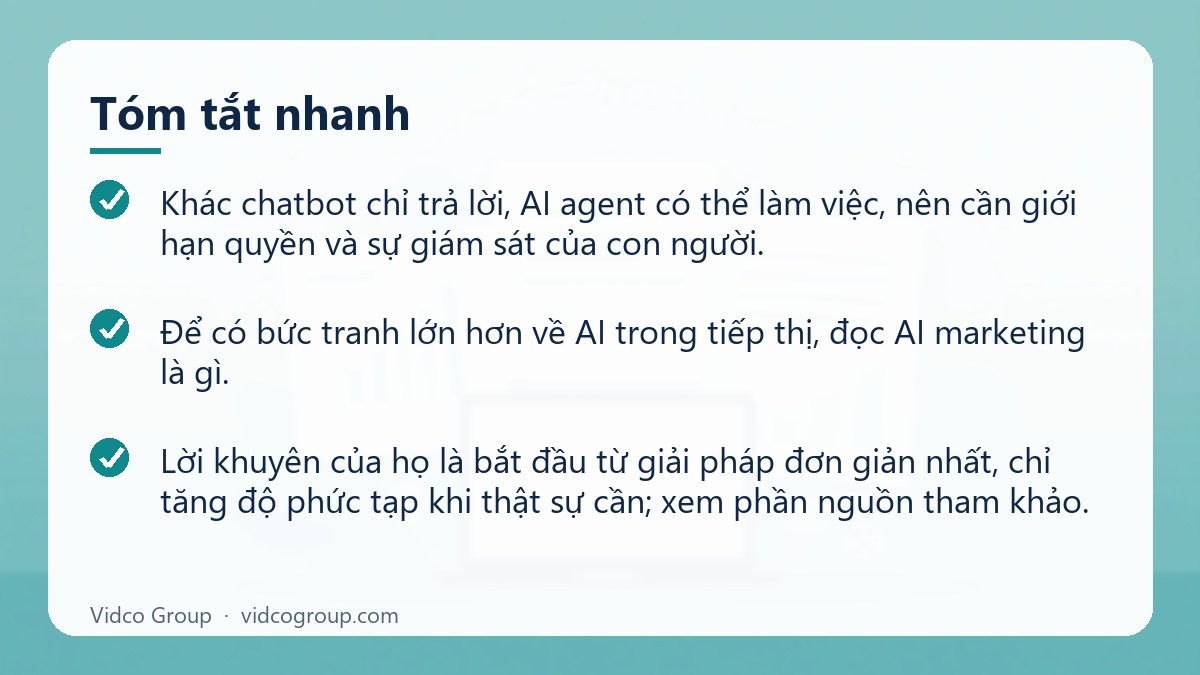 Tóm tắt nhanh: AI agent là gì