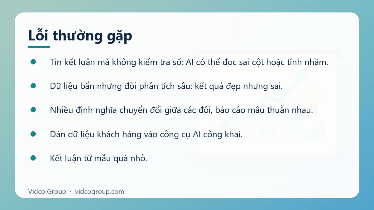 Danh sách: Lỗi thường gặp