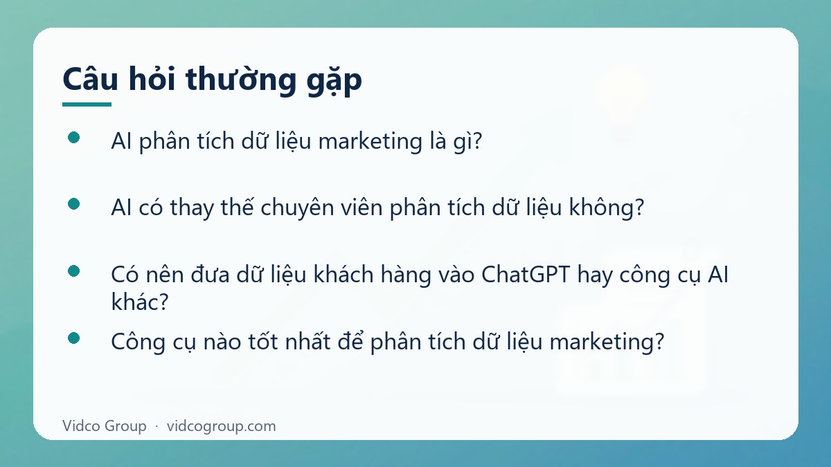 Một số câu hỏi thường gặp về AI phân tích dữ liệu marketing