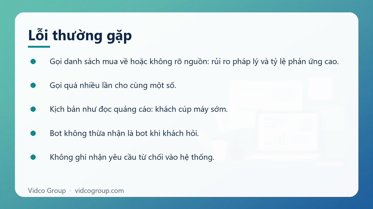Danh sách: Lỗi thường gặp