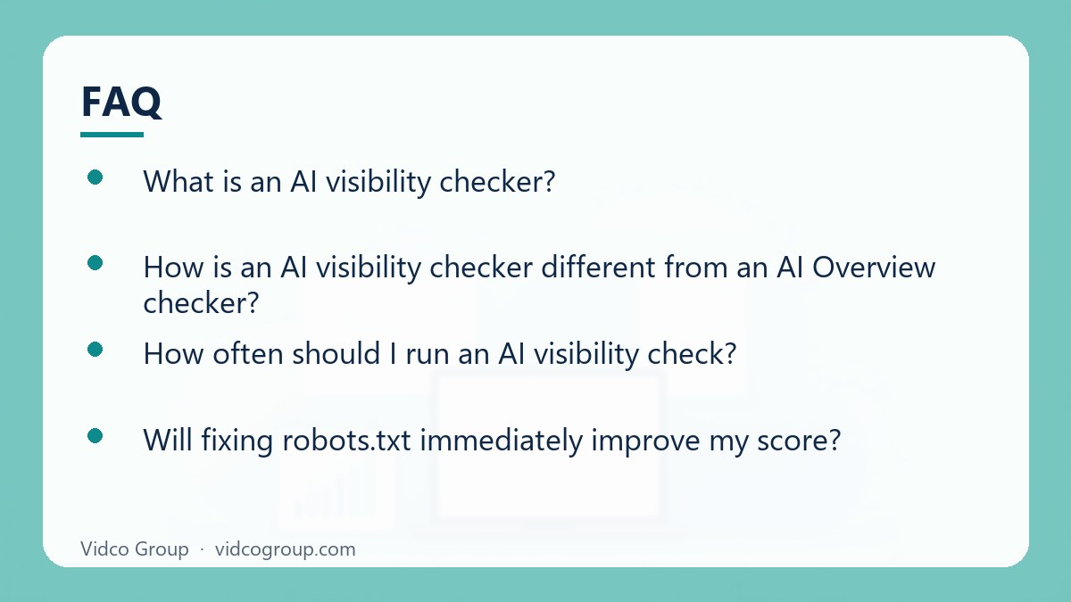 Common questions about AI Visibility Checker