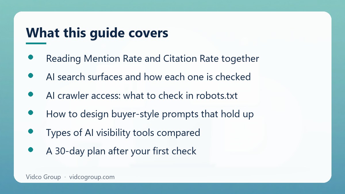 What this guide covers: AI Visibility Checker
