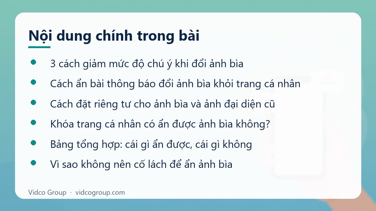 Nội dung chính: Đổi ảnh bìa Facebook không ai biết