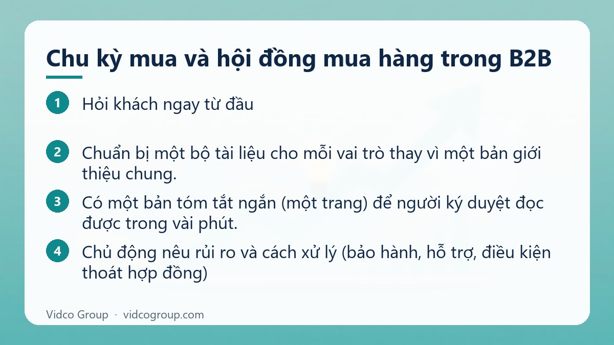 Các bước: Chu kỳ mua và hội đồng mua hàng trong B2B