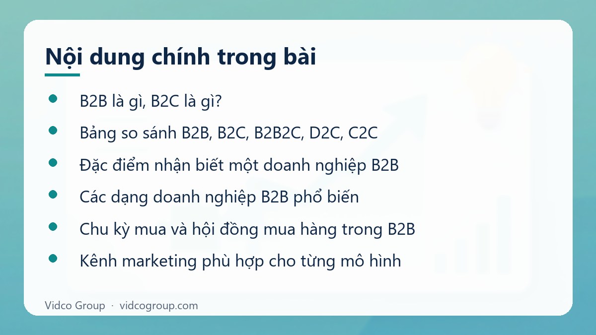 Nội dung chính: B2B là gì