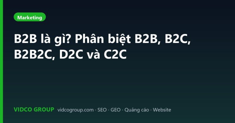 B2B là gì? Phân biệt B2B, B2C, B2B2C, D2C và C2C