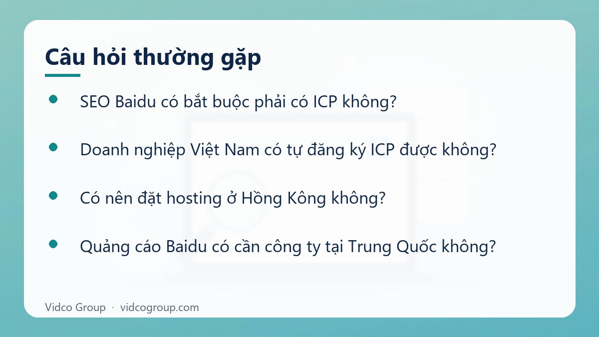Một số câu hỏi thường gặp về Baidu SEO và quảng cáo Baidu cho du lịch Việt Nam