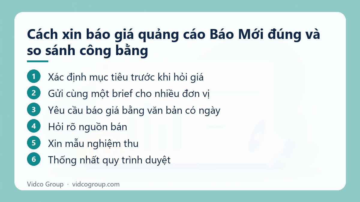 Các bước: Cách xin báo giá quảng cáo Báo Mới đúng và so sánh công bằng