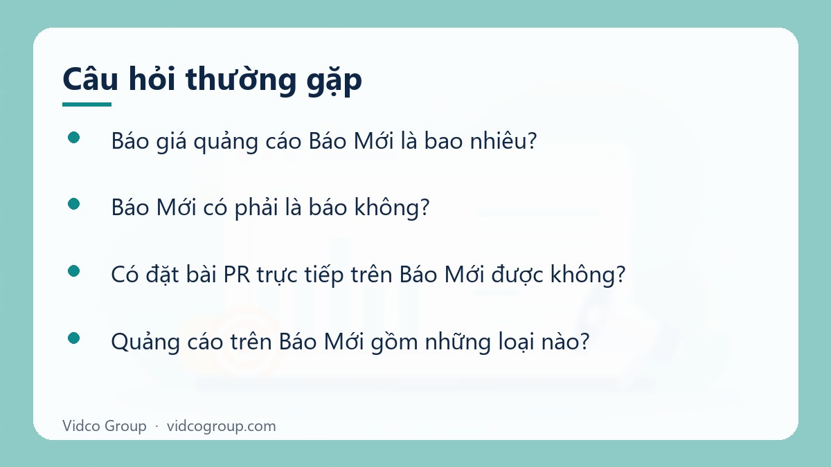 Một số câu hỏi thường gặp về Báo giá quảng cáo Báo Mới