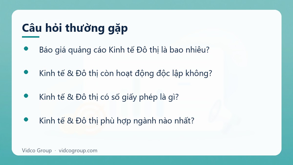 Một số câu hỏi thường gặp về Báo giá quảng cáo Kinh tế Đô thị