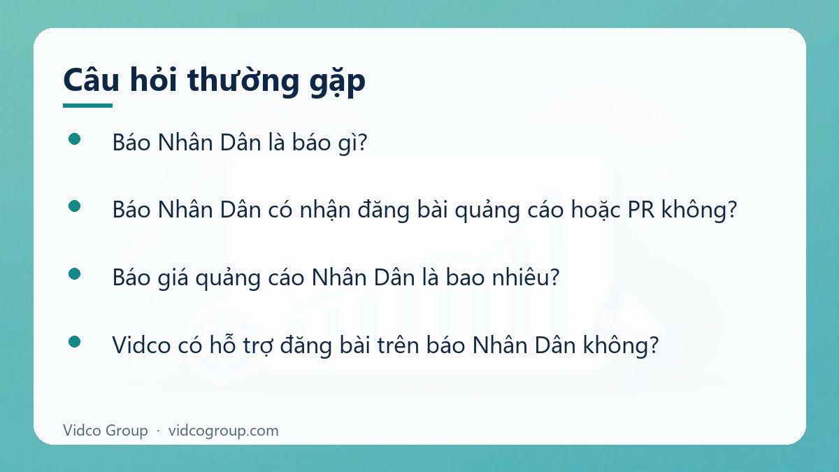 Một số câu hỏi thường gặp về Báo giá quảng cáo Nhân Dân