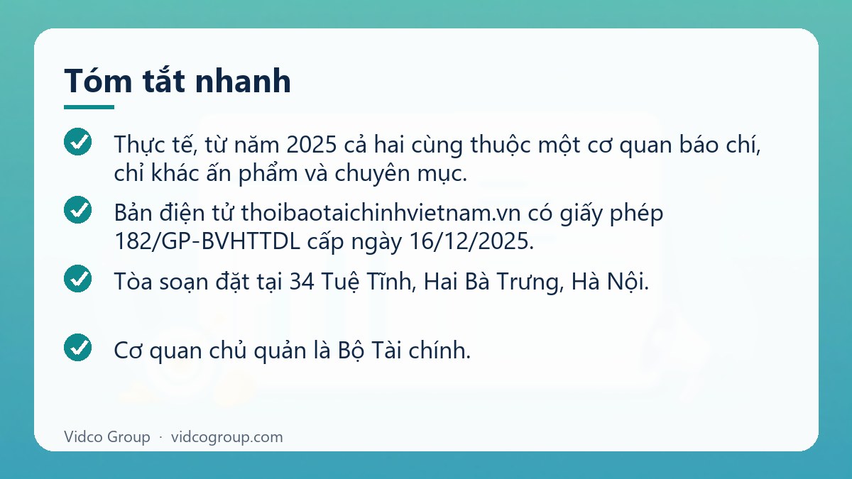 Tóm tắt nhanh: Báo giá quảng cáo Thời báo Tài chính Việt Nam