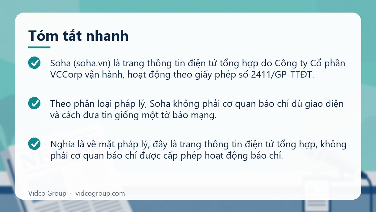 Tóm tắt nhanh: Báo Soha là báo gì