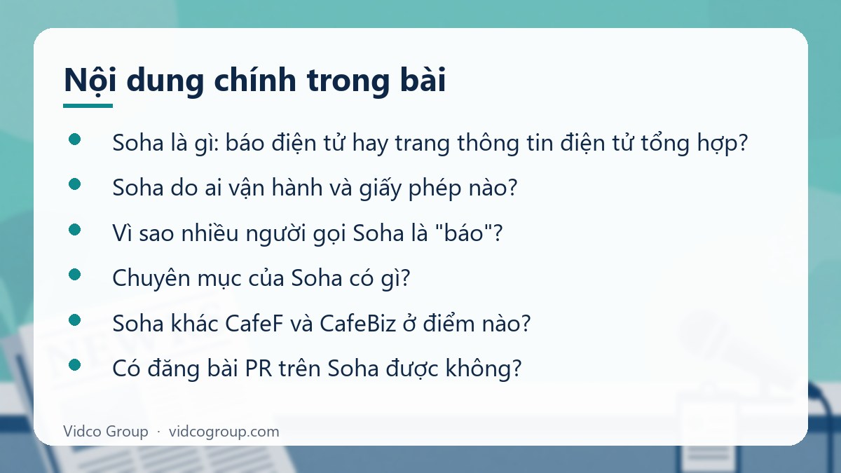 Nội dung chính: Báo Soha là báo gì