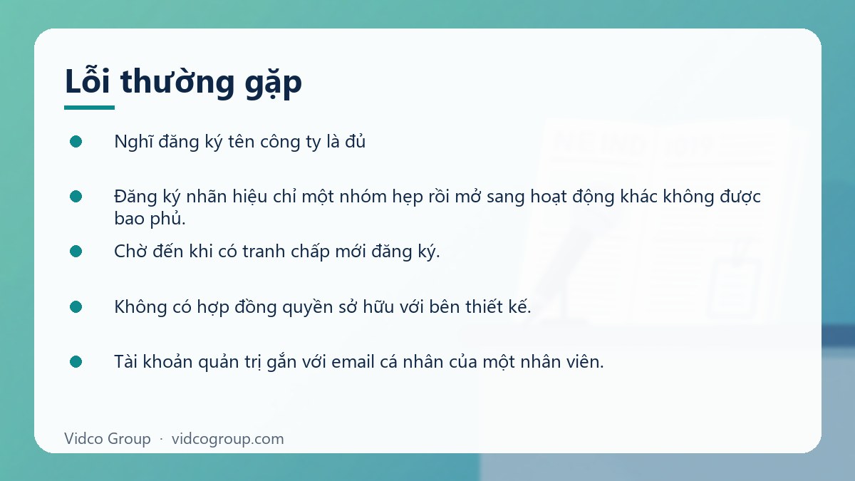Danh sách: Lỗi thường gặp