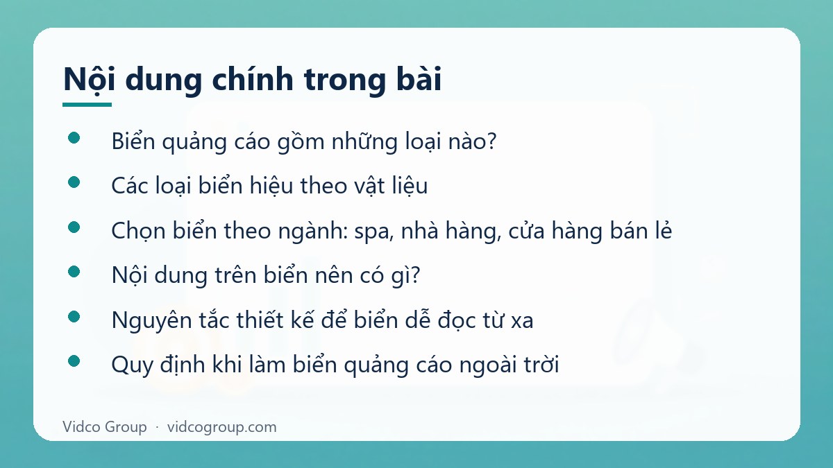 Nội dung chính: Biển quảng cáo