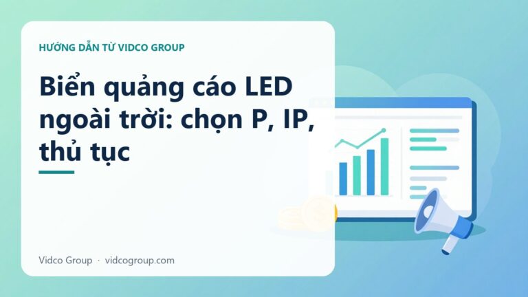 Biển quảng cáo LED ngoài trời: chọn P, IP, thủ tục
