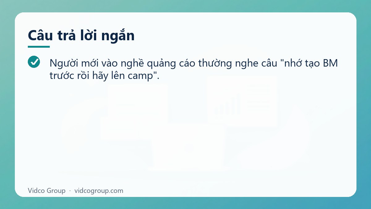 Câu trả lời ngắn: BM chạy quảng cáo là gì