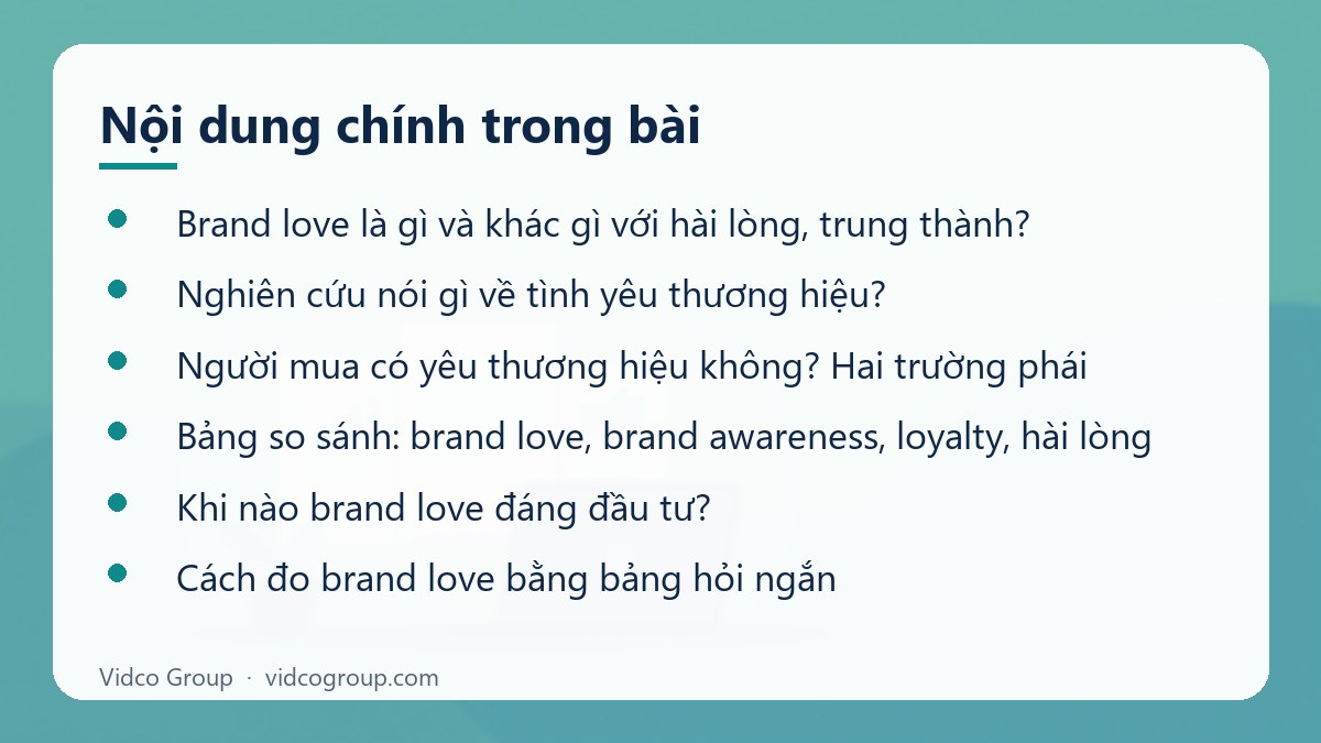 Nội dung chính: Brand love là gì