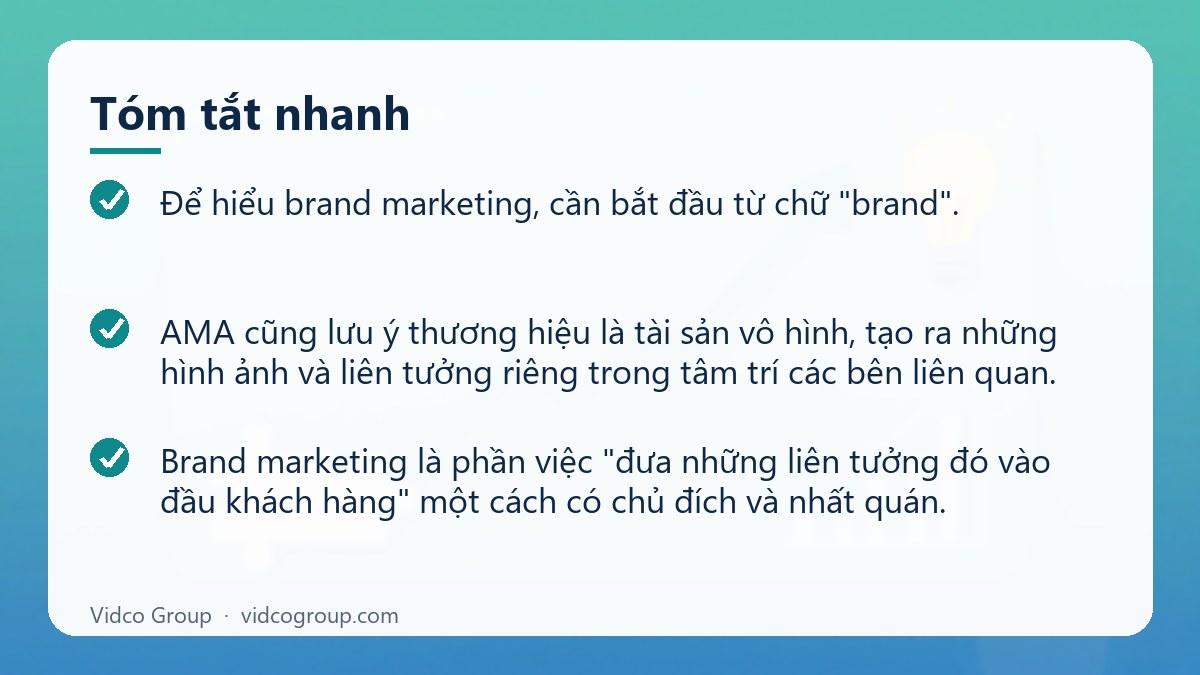 Tóm tắt nhanh: Brand Marketing là gì