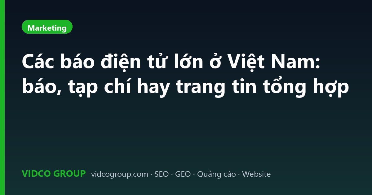 Các báo điện tử lớn ở Việt Nam: báo, tạp chí hay trang tin tổng hợp