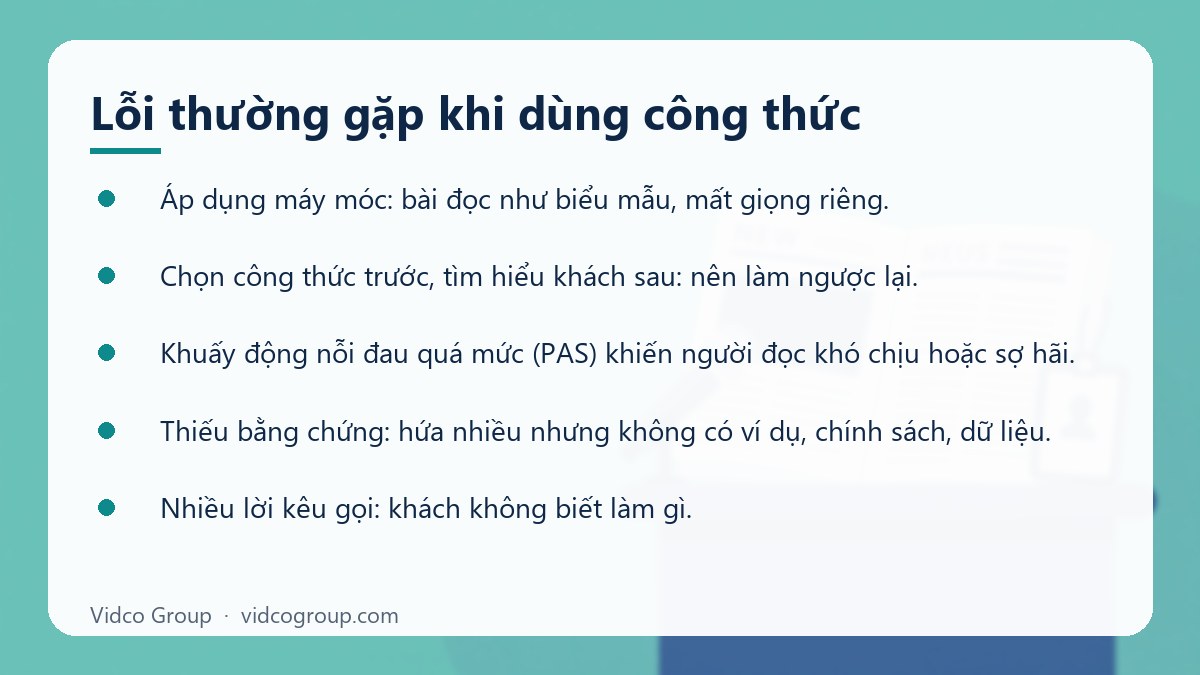 Danh sách: Lỗi thường gặp khi dùng công thức