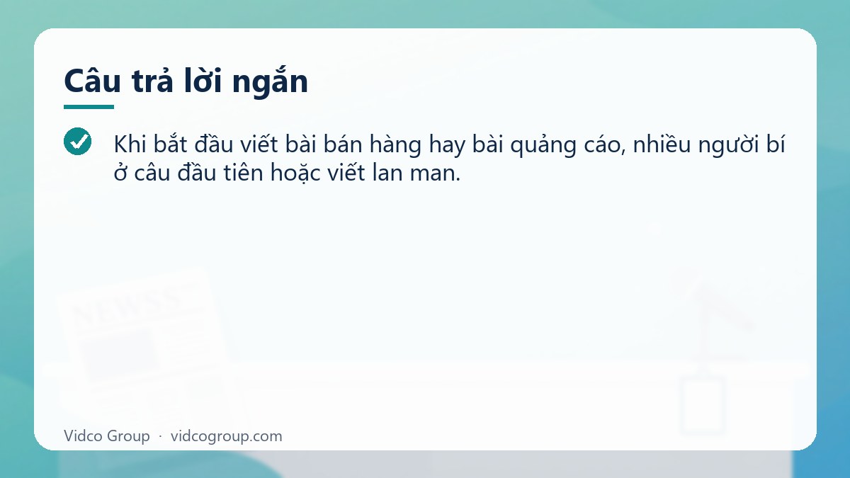 Câu trả lời ngắn: Các công thức viết content